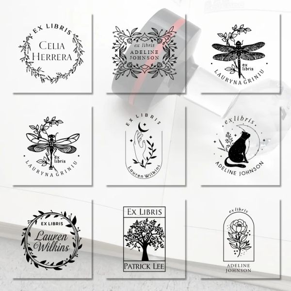 Custom Stamp Customized Library Ink Stamp Self Inking Ex Libris Stamp for Books,Custom Book Stamp