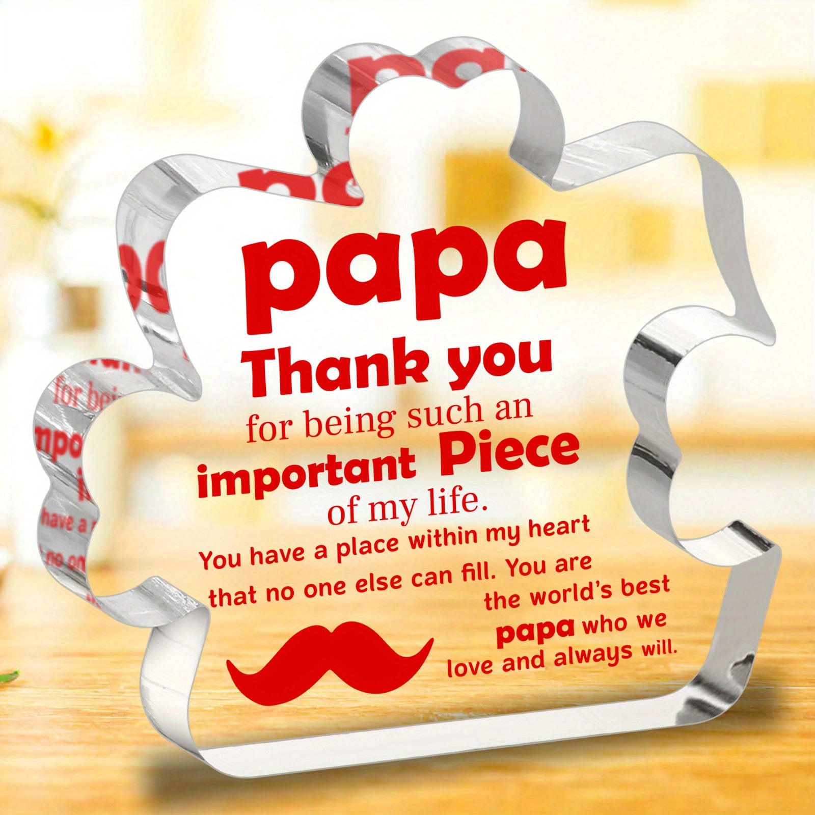 TEMU 1pc Puzzle Shape Acrylic Plaque Gifts, Decorative Signs , Birthday , Thank You , Father's Day , Unique Gift, Halloween Thanksgiving Christmas