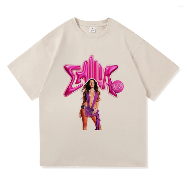 Camisetas masculinas Emilia Mernes Álbum mp3 Tour Shirt 2024 Retro Men Clothing Haruku vintage unissex roupas de alta qualidade de algodão t
