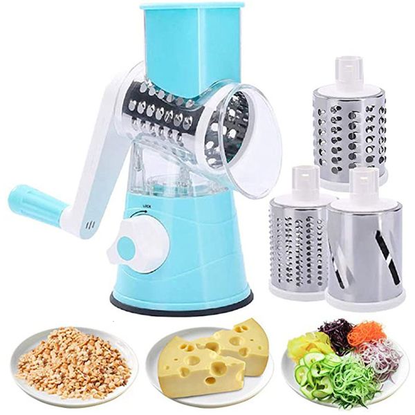 Tools Manual Cutter Kitchen Roller Gadgets Tool Fruit Vegetable Chopper Round Slicer Graters Potato Carrot Shredder 230224