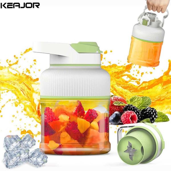 Juicers Portable Blender Smoothie Fresh Juice Blender Electric Fruit Juicer USB Rechargeable Portable Large Capacity Smoothie Blender J24111