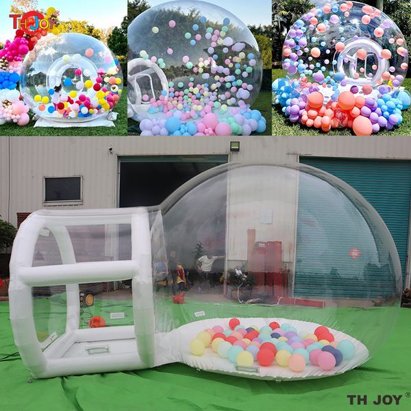 Outdoor Games Activities 5m Long Kids Party Transparent Inflatable Bubble Ball Igloo Dome Tent With Balloons White Bubble House For Outdoor