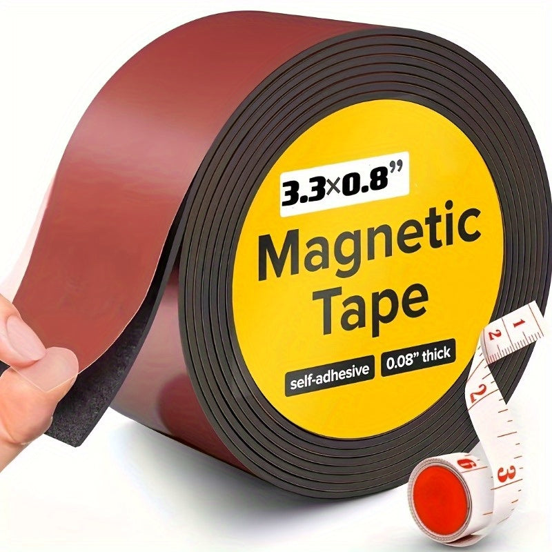 TEMU 1pc Industrial Magnetic Tape Roll - Strong Adhesive, Self-adhesive, Art Projects, Whiteboards, Refrigerator Organization, Use, Office