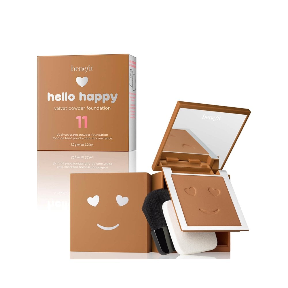 Benefit Hello Happy Velvet Matte Finish Compact Foundation 11 Dark Neutral 7 g