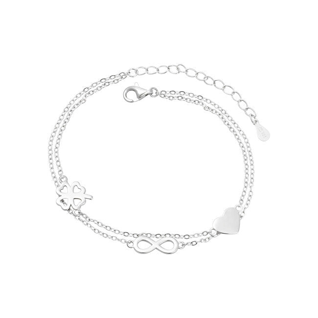 Beneto AGB749-21 lucky silver double bracelet