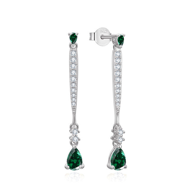 Beneto Boucles d'oreilles pendantes élégantes avec zircone AGUP3300GR