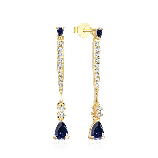 Beneto Boucles d'oreilles pendantes exclusives plaquées or avec zircone AGUP3300DB-GOLD