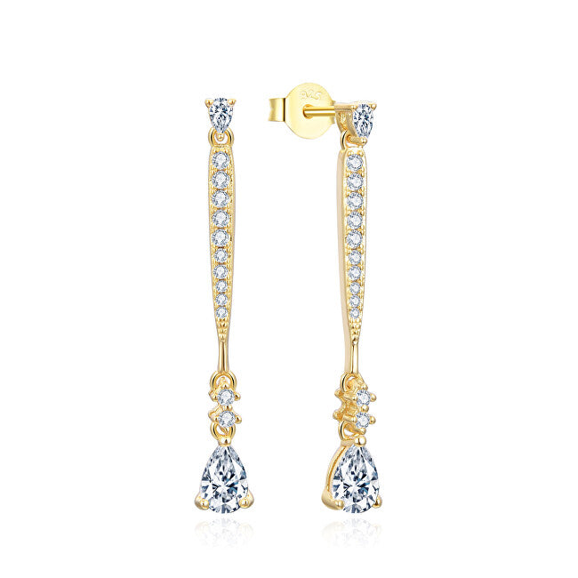 Beneto Boucles d'oreilles pendantes exclusives plaquées or avec zircone AGUP3300W-GOLD