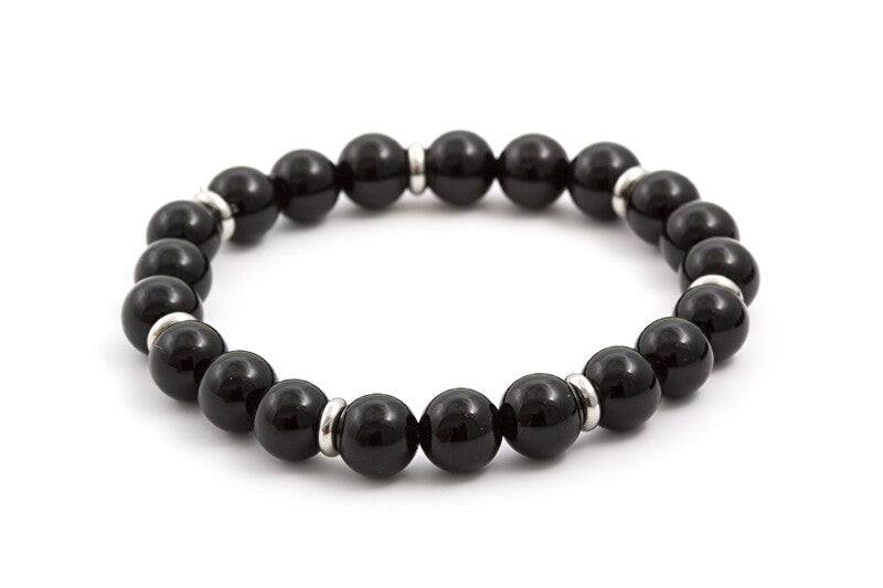 Beneto MINK25 Black Onyx Bead Bracelet - Length: 19cm