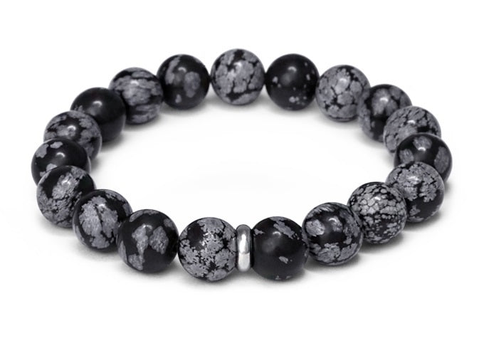 Agato MINK157-20 Obsidian Bead Bracelet