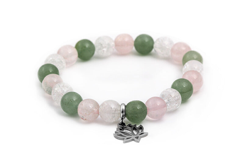 Beneto MINK82-17 Rosemary, Aventurine and Crystal Bead Bracelet