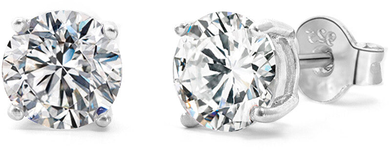 Beneto Bellissimi orecchini a perno con AGUP zircone glitterato - Diametro: 0,7 cm