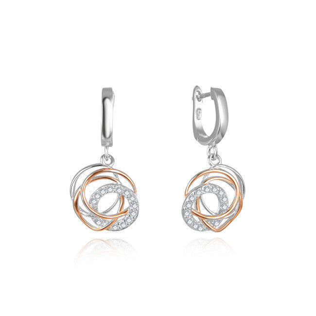 Beneto Cercei bicolori fashion cu zirconiu AGUP2689-RHR