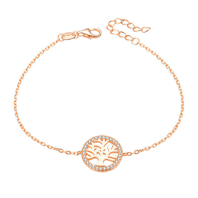 Beneto Rose gold plated silver bracelet with tree of life AGB485-20-ROSE