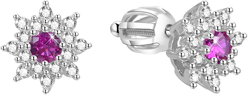 Beneto Orecchini glitter argento per fiori AGUP1444S