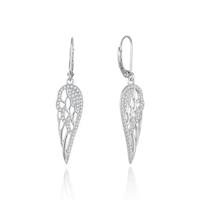 Beneto Boucles d'oreilles pendantes ailes d'ange en argent AGUC2613