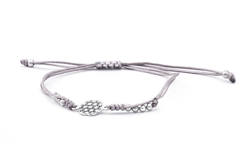 Beneto exclusive Elegant Kabala Bracelet with Gray Cord Mandala AGB562