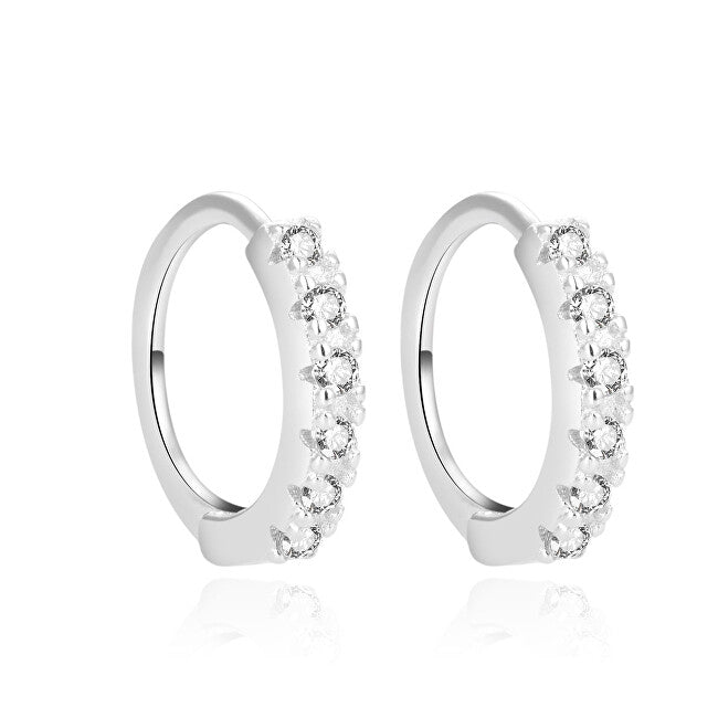 Beneto Runda glitterörhängen i silver AGUC1620