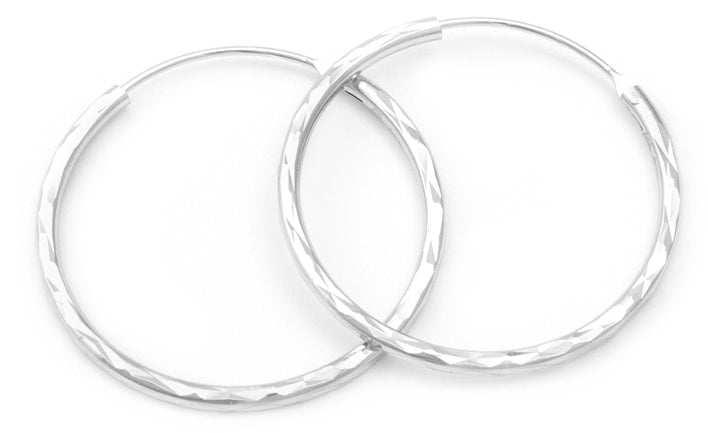 Beneto Silver Glitter Round Earrings AGUC2097 - 30 - N