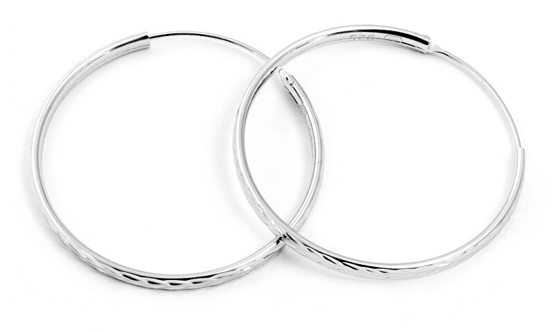 Beneto Orecchini tondi argento glitterato AGUC2098 - 30 - N