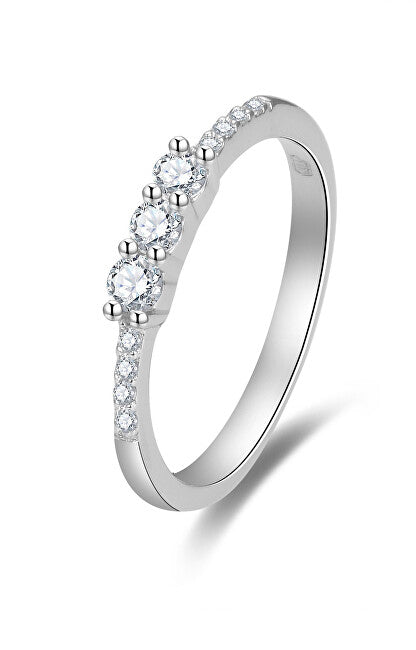Beneto Sparkling Zirconia Engagement Ring AGG464 - Circumference: 60mm