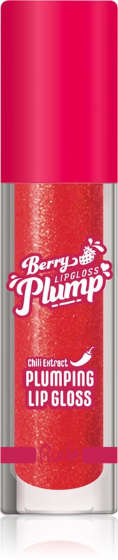 Rude Cosmetics Berry Plump Aufpolsternder, feuchtigkeitsspendender Lipgloss, Erdbeerfarbe Kiss 4 g