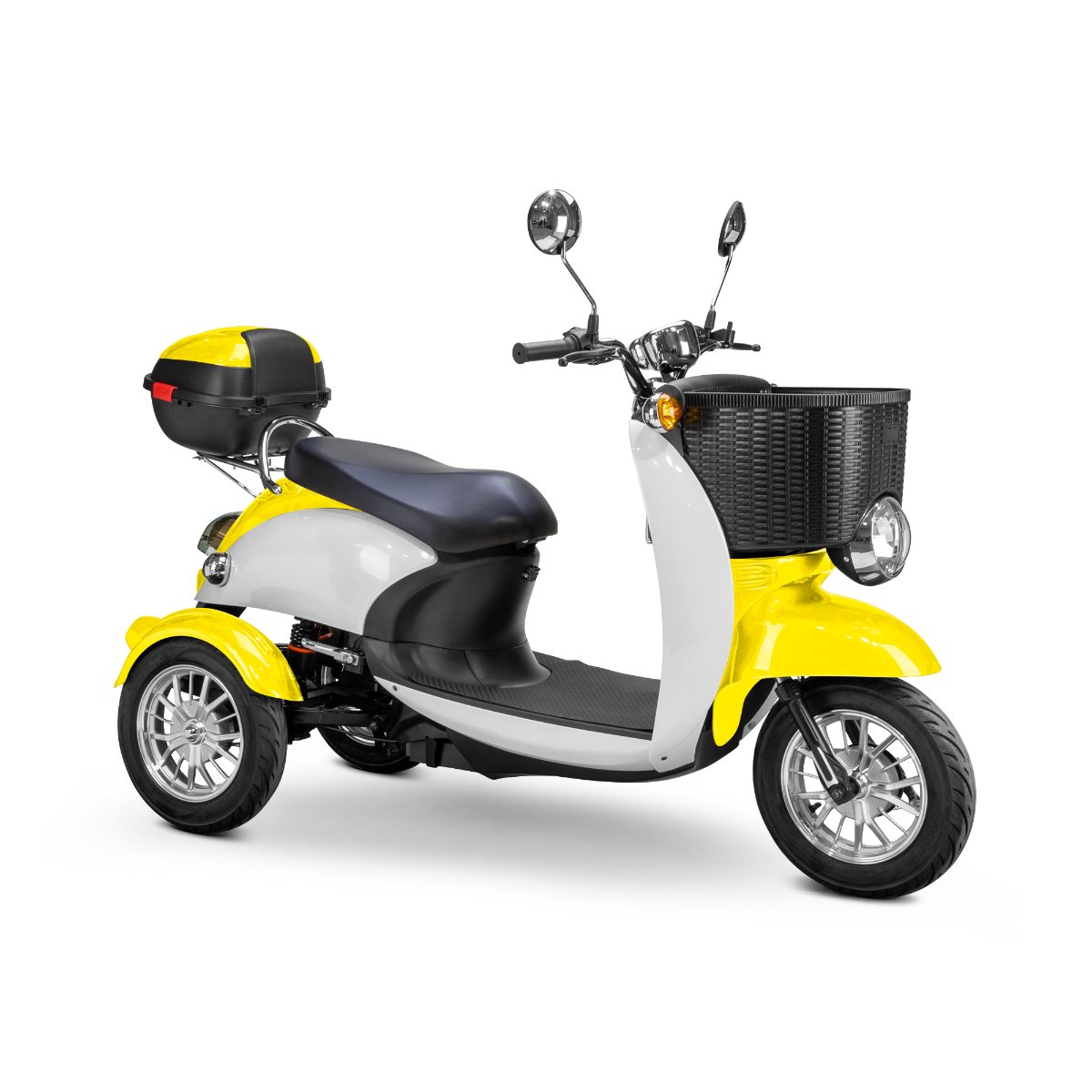 Bespoke Supreme 3-Wheel Mobility Scooter with Electric Brake Assist, Yellow & White