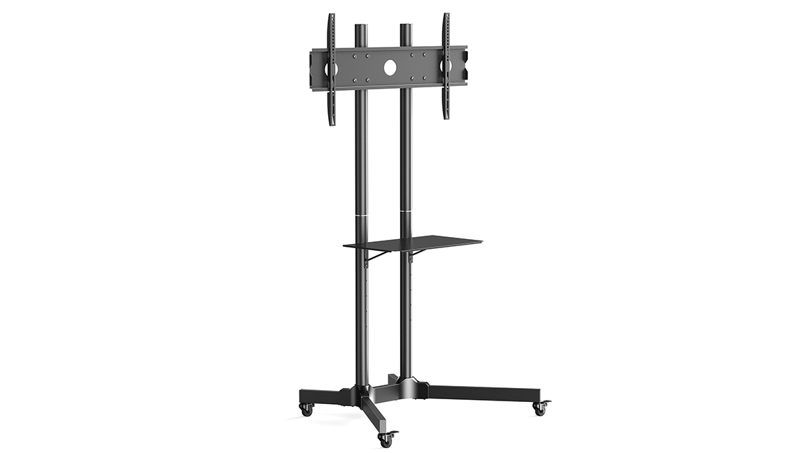 ErgoAV TV-Monitor Cart For TVs with Shelf: For TVs 40" to 75"