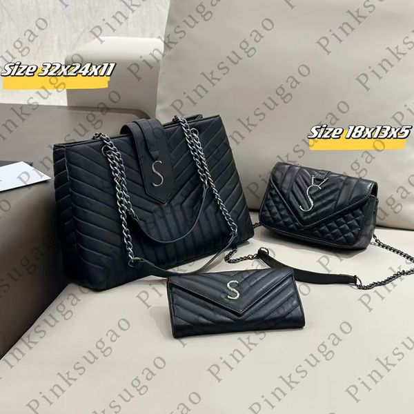 Pink Sugao women tote bag shoulder bags wallet 3pcs-set fashion high quality large capacity purse Luxury designer handbag shopping bag 9colo