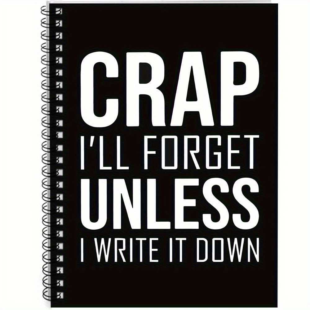 TEMU 1pc It Down Spiral Notebook Humorous Office Gift For Colleagues, Funny Journaling For Seniors&team , Black With White Text, Gag Gift