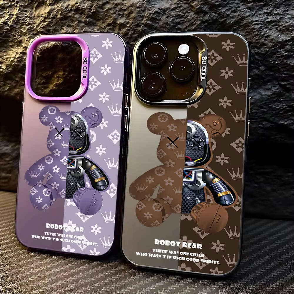 DHgadgets Trendy Mechanical Bear iPhone 17 Pro Case 16-15-14-13 Laser 12 Apple 11 Xs Max