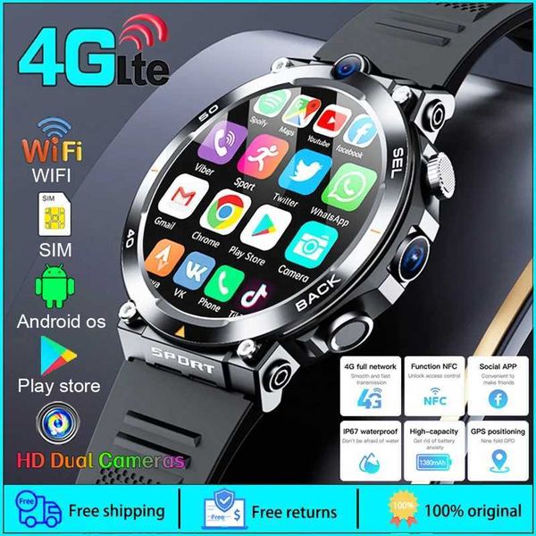 4G LTE Smartwatch 2024 Android os GPS Video Vo Wi-Fi Call Messaging HD Dual Cameras 4G Sim Card WIFI Mens Smart Watch 2024 Z241218