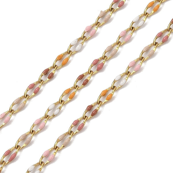 Chaîne à maillons en émail d'acier inoxydable 304 avec placage ionique (IP)