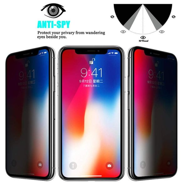 30 Degrees Privacy Screen Protectors for IPhone 15 14 13 12 11 Pro Max 13Mini Anti-spy Protective Glass for IPhone XS XR X 8 7 Plus