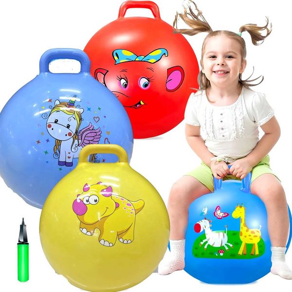 Sand Play Water Fun 18 inch bouncing skydiving handle ball riding on toy ball childrens skydiving sports riding game balance exercise indoor