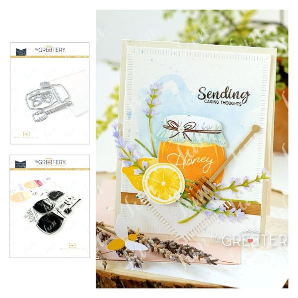 2022 New Arrival Honey Jar Clear Stamps Metal Cutting Dies Set for Diy Craft Supplies Making Greeting Card Scrapbooking Material