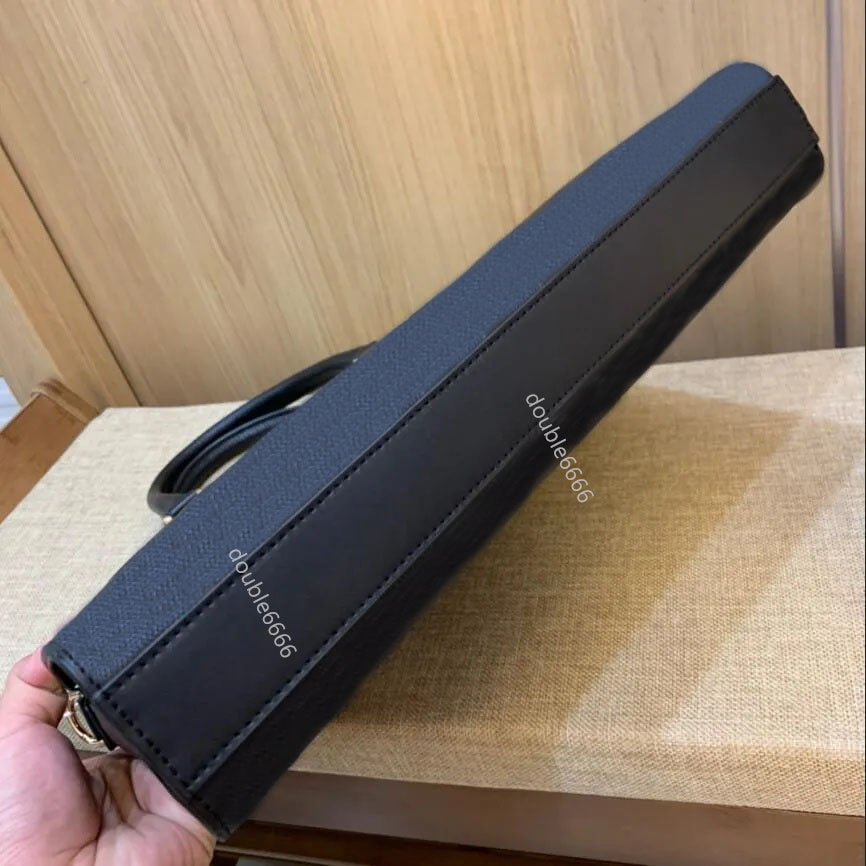 Top Mirror quality Luxurys Men bag Business Briefcase One Shoulder bag Handbag Computer Bag Genuine Leather Combination lock Handbags Black messenge