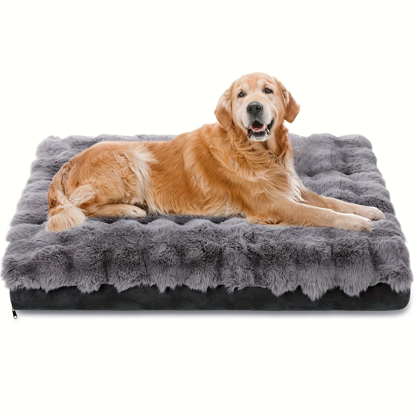 TEMU Extra Large Orthopedic Dog Bed - Luxurious Plush Fur Kennel, Bite-resistant, Dirt-repellent And Machine Washable Pet Mat With Anti-slip Bottom,