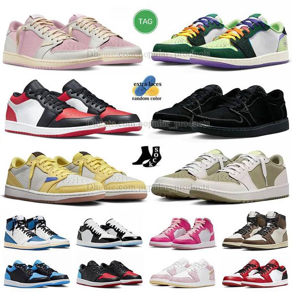 top low designer basketball shoes triple pink black reverse mocha canary yellow cream sail shy pink golf medium olive fragment chicago train