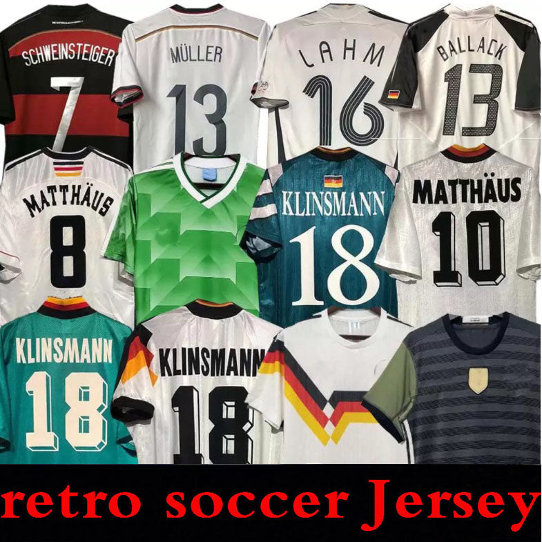 Soccer Jersey 1990 1998 1988 1996 GermanyS Retro Littbarski BALLACK KLINSMANN 2006 2014 shirts KALKBRENNER 1996 2004 Matthaus Hassler Bierhoff KLOSE