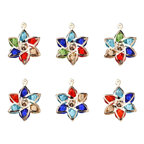 6pcs pendentifs en verre de fer de placage en rack