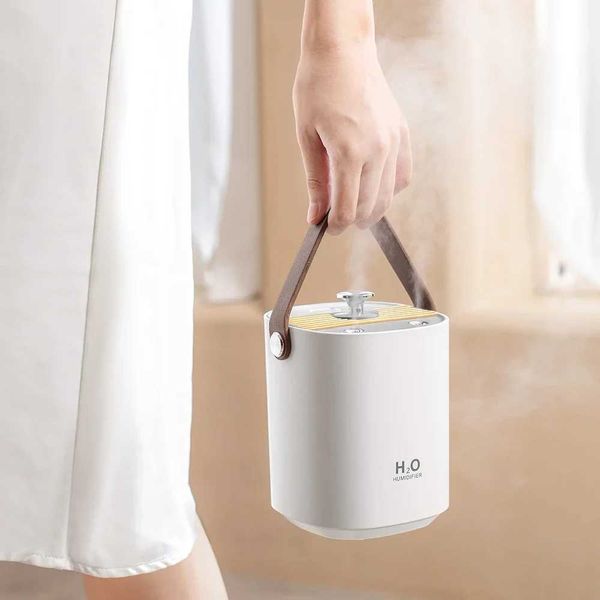 Humidifiers New 1.2L Portable Air Humidifier Quiet Ultrasonic Humidifiers with Light for Bedroom USB Rechargeable Autoshut Off Humidifiers S