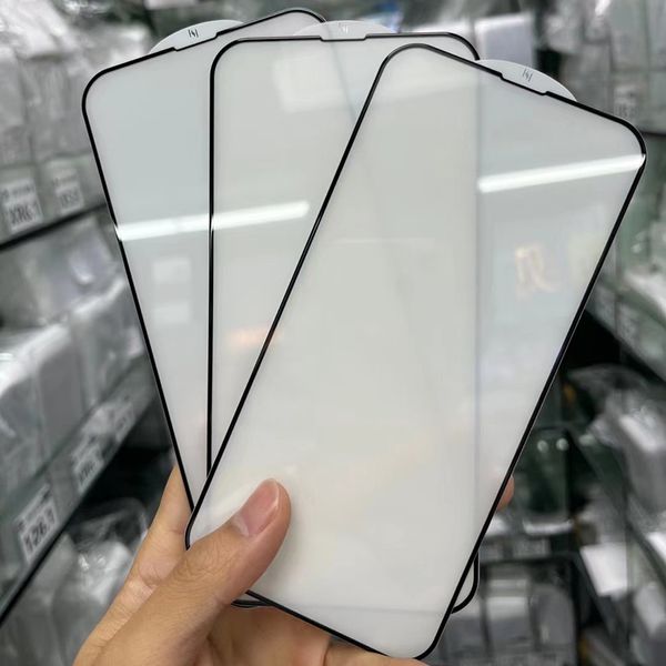 Screen Protector For iPhone 15 Pro Max 14 Plus 13 Mini 12 11 XS XR X 8 SE 9H Tempered Glass Full Glue Cover Premium Film Explosion Curved Sh