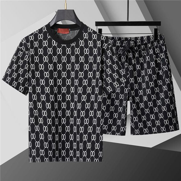 Motor de verão masculino Sportswear Sportswear Conjunto TwoPiece Classic Mens Tshirt Beach Pants Sports Sports Casual Shorts Conjunto Mxxxl