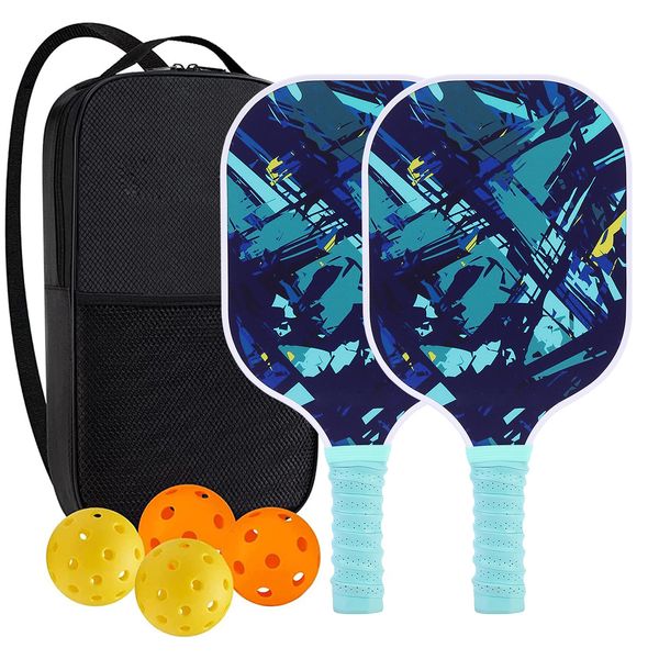 High-Performance Fiberglass Pickleball Paddle for Competitive Outdoors Games 2 Paddle & 4 ball & 1 bag 9972