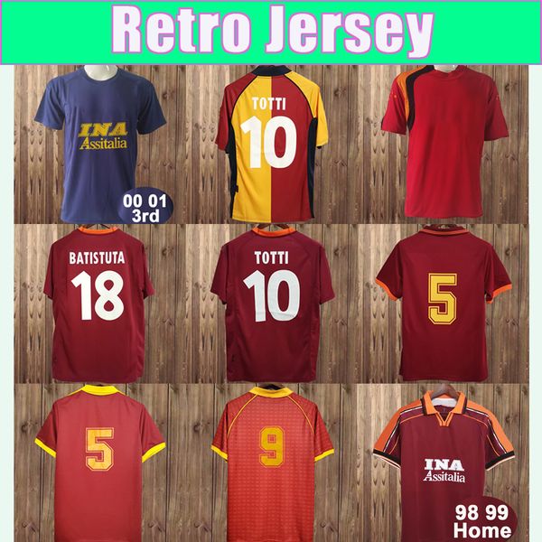 89 90 91 CASSANO Mens Retro Soccer Jerseys BATISTUTA CAFU SAMUEL TOTTI MONTELLA BATISTUTA Home Away Vintage Football Shirts Short Sleeve Uni