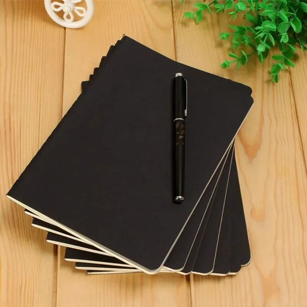 wholesale A6 Retro Blank Paper Notebook Diary Sketchbook For Graffiti Painting Drawing Black Cover 88 Pages Office School Stationery