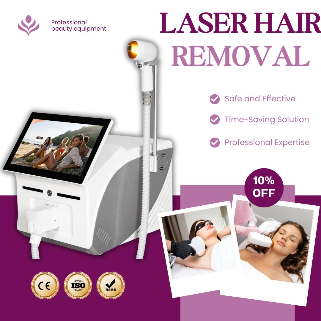808nm Diode Laser Hair Removal Machine Professional Triple Wavelength Painless Hair Removal Device For All Skin Types Beauty Salon Equipment