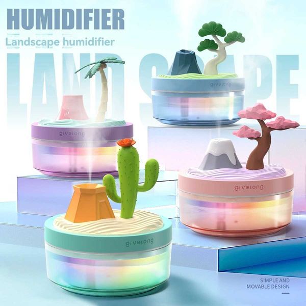 Plant Potting Landscape Humidifier Color Light USB Plug in Model Large Capacity External Hydraulic Jet Y241104