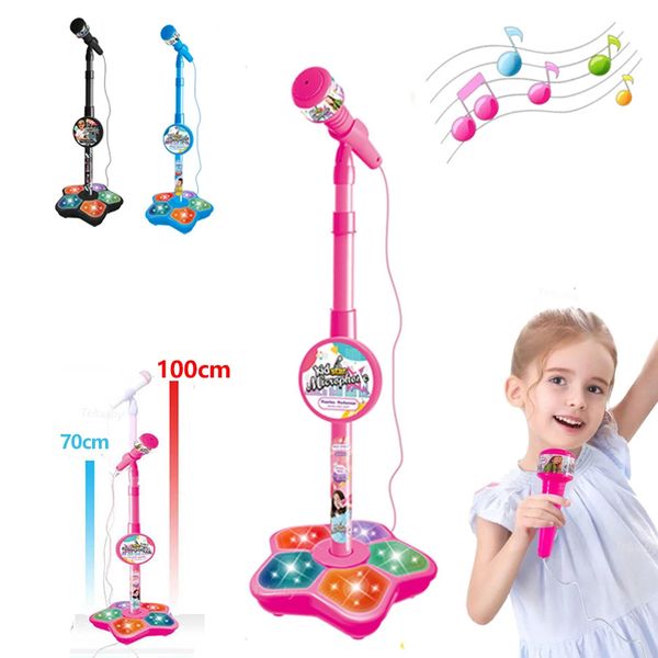 Microfone infantil com stand karaoke microfone Luzes de gente Music Instrument Toys Singing Machine Birthday Gift for Girl Boy 250116